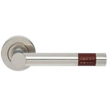 Turnstyle Designs - R1023 - Recess Leather, Door Lever, Barrel Short Stitch Out