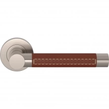 Turnstyle Designs - R3070 - Recess Leather, Door Lever, Large Barrel Stitch Out