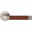 Turnstyle Designs<br />R3080 - Recess Leather, Door Lever, Large Barrel Stitch In