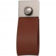 Turnstyle Designs<br />UP1200 - Strap Leather, Push Button Cabinet Handle, Square Loop Plain