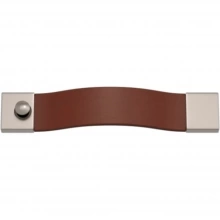 Turnstyle Designs - UP1440 - Strap Leather, Push Button Cabinet Handle, Square Plain
