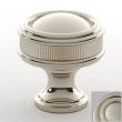 Water Street Brass <br />8534-PN - 1-1/2" Port Royal Recessed Coin Knob Polished Nickel Quick Ship